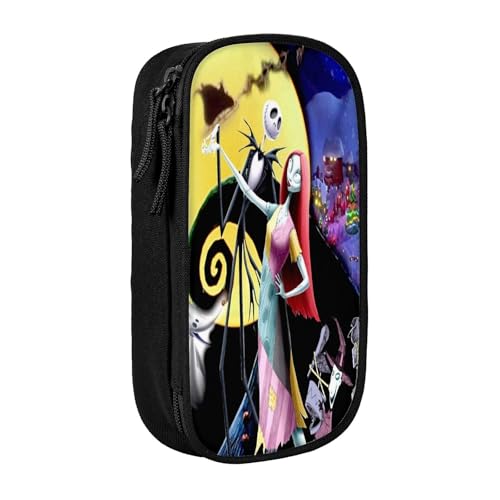 YINGD Nightmare Before Christmas Federmäppchen mit großem Fassungsvermögen, wasserdicht und langlebig, Federmäppchen, Reißverschluss, Organizer-Box von YINGD