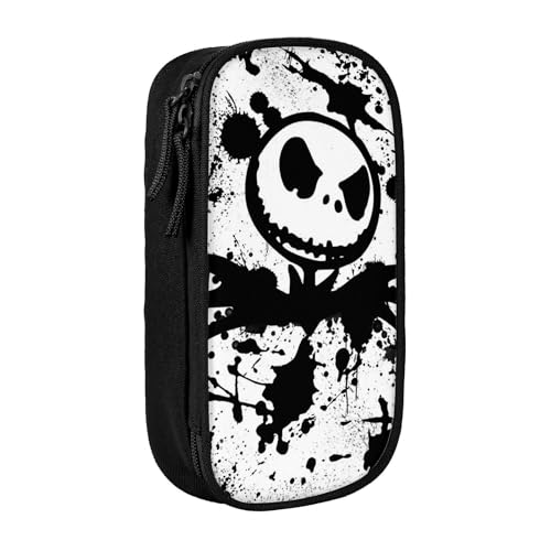 YINGD Nightmare Before Christmas Federmäppchen mit großem Fassungsvermögen, wasserdicht und langlebig, Federmäppchen, Reißverschluss, Organizer-Box von YINGD