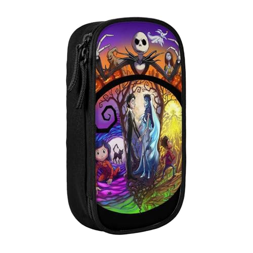 YINGD Nightmare Before Christmas Federmäppchen mit großem Fassungsvermögen, wasserdicht und langlebig, Federmäppchen, Reißverschluss, Organizer-Box YINGD Nightmare Before Christmas Federmäppchen mit großem Fassungsvermögen, wasserdicht und langlebig, Federmäppchen, Reißverschluss, Organizer-Box von YINGD