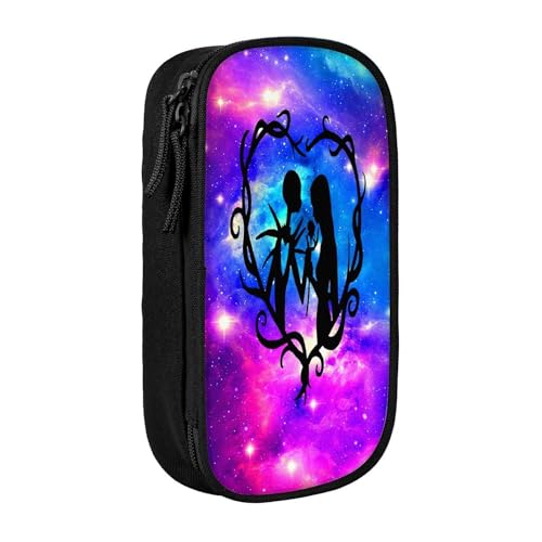 YINGD Nightmare Before Christmas Federmäppchen mit großem Fassungsvermögen, wasserdicht und langlebig, Federmäppchen, Reißverschluss, Organizer-Box von YINGD