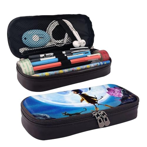 YINGD Novel Coraline Federmäppchen, braunes Leder, Stiftetasche, Schülerbedarf, mehrfarbig, Europäischer und amerikanischer Stil, Retro, modern von YINGD