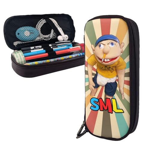 YINGD SML Federmäppchen mit Jeffy-Logo, braunes Leder, Stiftetasche, Organizer, für Schule, Bürobedarf, Kinder, Teenager, Erwachsene YINGD SML Federmäppchen mit Jeffy-Logo, braunes Leder, Stiftetasche, Organizer, für Schule, Bürobedarf, Kinder, Teenager, Erwachsene von YINGD