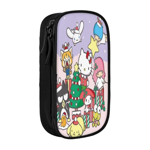 YINGD Sanrio Federmäppchen mit doppeltem Reißverschluss, Make-up-Tasche – kompakte Oxford-Tuch-Tasche für Reisen, Fitnessstudio, tägliche Essentials von YINGD