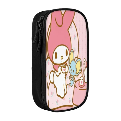 YINGD Sanrio Federmäppchen mit doppeltem Reißverschluss, Make-up-Tasche – kompakte Oxford-Tuch-Tasche für Reisen, Fitnessstudio, tägliche Essentials von YINGD