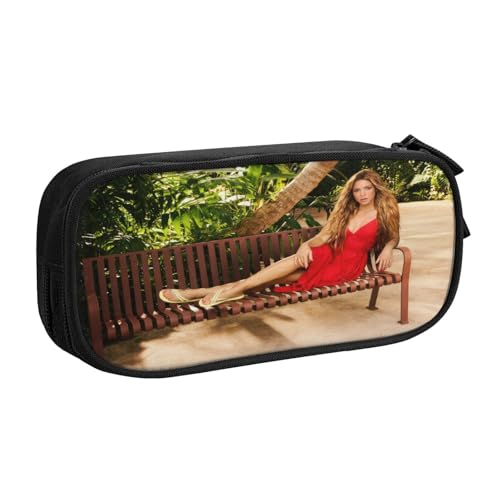 YINGD Shakira Federmäppchen für Studenten, mehrlagiges Reißverschluss-Design, passend für Notizbücher, Stifte, Taschenrechner, mehrfarbig, Europäischer und amerikanischer Stil, Retro, modern von YINGD