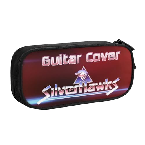 YINGD Silverhawks Federmäppchen für Studenten, mehrlagiges Reißverschluss-Design, passend für Notizbücher, Stifte, Taschenrechner von YINGD