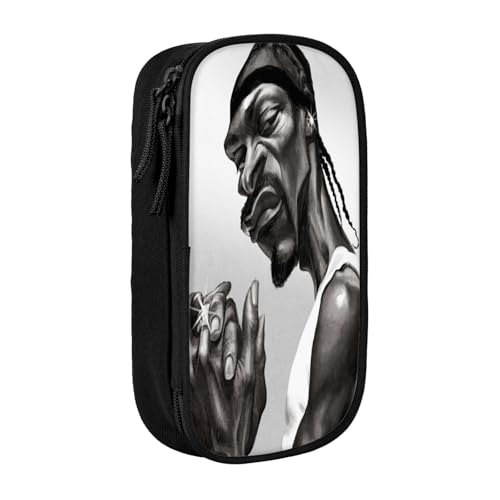 YINGD Snoop Dogg Federmäppchen mit 3 Netz-Trennwänden, tragbare Reißverschlusstasche für Schreibwaren, Schmuck, Kopfhörer (Polyester) von YINGD