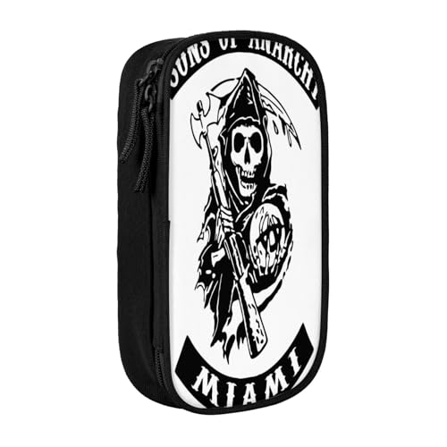 YINGD Sons of Anarchy Federmäppchen für Musikliebhaber, Oxford-Tuch-Tasche für Gitarrenplektren, Noten, Stifte (Geschenkidee), mehrfarbig, Europäischer und amerikanischer Stil, Retro, modern von YINGD