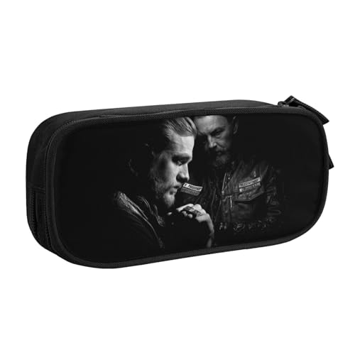 YINGD Sons of Anarchy Federmäppchen mit RFID-blockierender Tasche – sicherer Oxford-Tuch-Organizer für Karten, Stifte, Bargeld, mehrfarbig, Europäischer und amerikanischer Stil, Retro, modern von YINGD