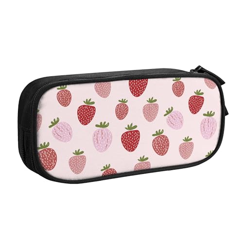 YINGD TEQUAN Federmäppchen mit großem Fassungsvermögen, rot-rosa Erdbeerfrucht-Muster, Federmäppchen, 2 Fächer, Federmäppchen, mehrfarbig, Europäischer und amerikanischer Stil, Retro, modern YINGD TEQUAN Federmäppchen mit großem Fassungsvermögen, rot-rosa Erdbeerfrucht-Muster, Federmäppchen, 2 Fächer, Federmäppchen, mehrfarbig, Europäischer und amerikanischer Stil, Retro, modern von YINGD