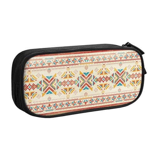 YINGD TEQUAN Federmäppchen mit großem Fassungsvermögen, südwestliches Azteken-Boho-Muster, Federmäppchen, 2 Fächer, Federmäppchen YINGD TEQUAN Federmäppchen mit großem Fassungsvermögen, südwestliches Azteken-Boho-Muster, Federmäppchen, 2 Fächer, Federmäppchen von YINGD