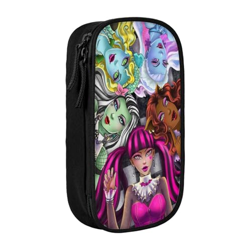 YINGD Teen Monster High Federmäppchen, auslaufsichere Innenseite, Oxford-Tuch mit Reißverschluss für Tintenstifte, Lippenstifte, kleine Gegenstände von YINGD