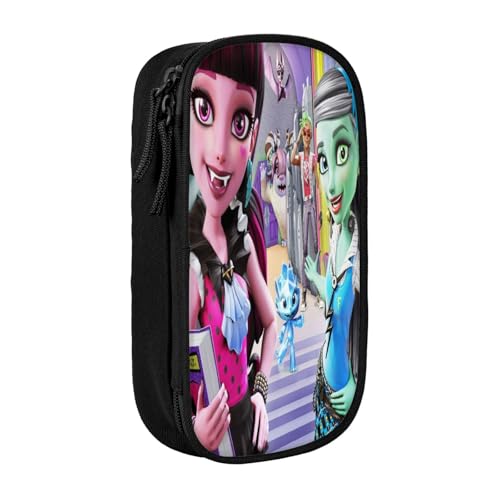 YINGD Teen Monster High Federmäppchen für Kinder und Erwachsene, strapazierfähiges Polyester mit 5 Stifthaltern und Netz-Organizer (waschbar) von YINGD
