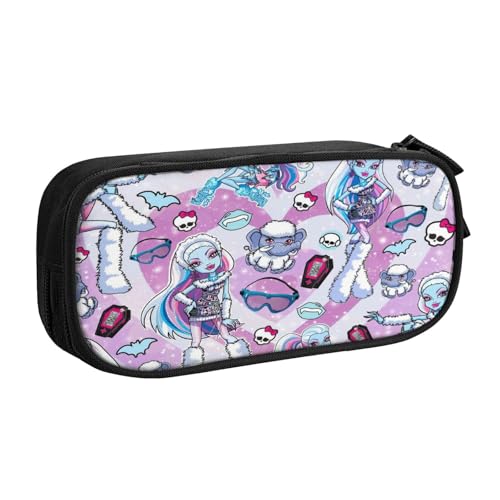 YINGD Teen Monster High Federmäppchen für Make-up und Schreibwaren, zwei Reißverschlussfächer mit Netz-Organizer (reisefreundlich) von YINGD