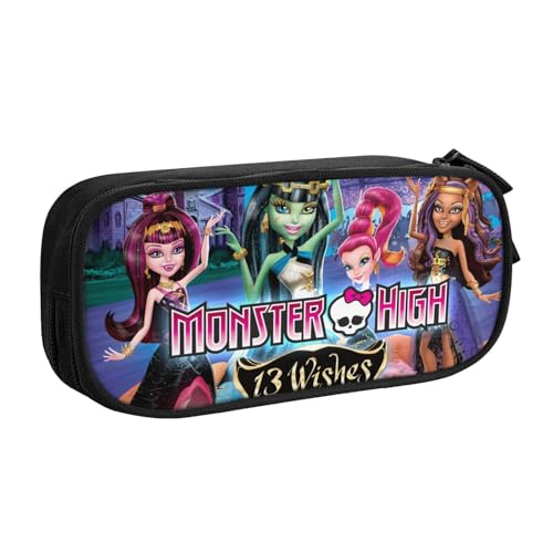 YINGD Teen Monster High Federmäppchen für Studenten, mehrlagiges Reißverschluss-Design, passend für Notizbücher, Stifte, Taschenrechner, mehrfarbig, Europäischer und amerikanischer Stil, Retro, modern von YINGD