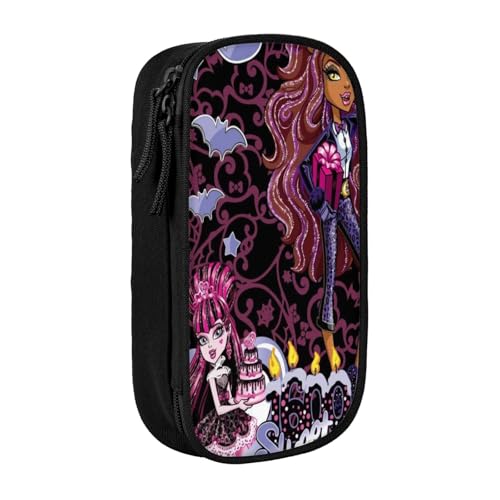 YINGD Teen Monster High Federmäppchen für Studenten, mehrlagiges Reißverschluss-Design, passend für Notizbücher, Stifte, Taschenrechner, mehrfarbig, Europäischer und amerikanischer Stil, Retro, modern von YINGD