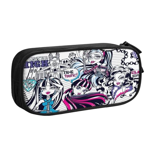 YINGD Teen Monster High Federmäppchen mit verstärkten Kanten, reißfestes Oxford-Tuch für schwere Aufbewahrungsbedürfnisse, mehrfarbig, Europäischer und amerikanischer Stil, Retro, modern von YINGD