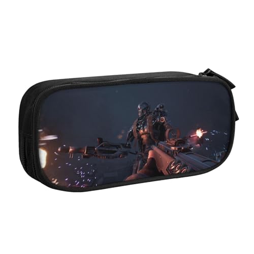 YINGD Terminator The Resistance Federmäppchen mit doppeltem Reißverschluss, Make-up-Tasche – kompakte Oxford-Tuch-Tasche für Reisen, Fitnessstudio, tägliche Essentials von YINGD