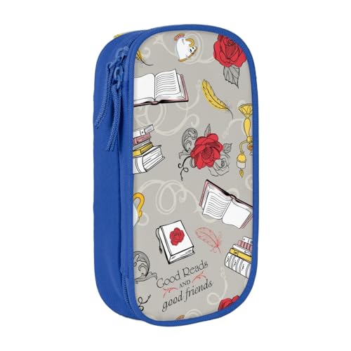 YINGD The Cuphead Show Federmäppchen, großes Fassungsvermögen, Federmäppchen mit Reißverschluss, für Schule, Studenten, Bürobedarf, Schwarz , 21x10.5x5cm, Taschen-Organizer von YINGD