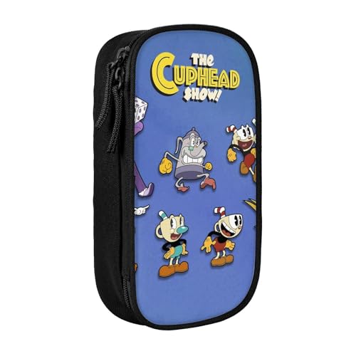 YINGD The Cuphead Show Federmäppchen, großes Fassungsvermögen, doppelschichtig, für Schule, Schreibwaren, Federmäppchen, Zubehör, mehrfarbig, Europäischer und amerikanischer Stil, Retro, modern YINGD The Cuphead Show Federmäppchen, großes Fassungsvermögen, doppelschichtig, für Schule, Schreibwaren, Federmäppchen, Zubehör, mehrfarbig, Europäischer und amerikanischer Stil, Retro, modern von YINGD