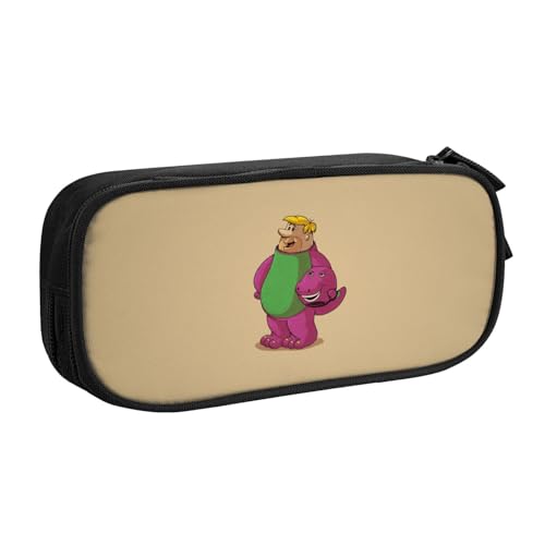 YINGD The Flintstones Federmäppchen mit RFID-blockierender Tasche – sicherer Oxford-Tuch-Organizer für Karten, Stifte, Bargeld, mehrfarbig, Europäischer und amerikanischer Stil, Retro, modern von YINGD