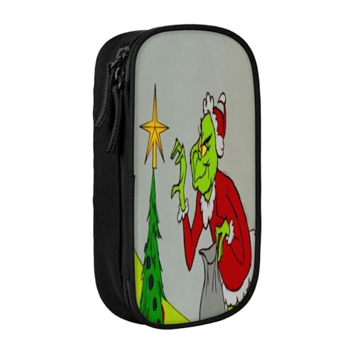 YINGD The Grinch Federmäppchen mit RFID-blockierender Tasche – sicherer Oxford-Tuch-Organizer für Karten, Stifte, Bargeld von YINGD