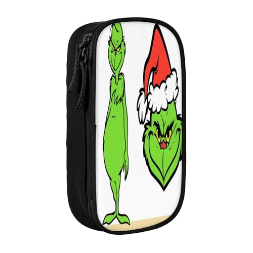 YINGD The Grinch Federmäppchen mit abnehmbarem Riemen – Oxford-Tuch mit mehreren Fächern für Stifte, Werkzeuge, Kosmetik, mehrfarbig, Europäischer und amerikanischer Stil, Retro, modern von YINGD
