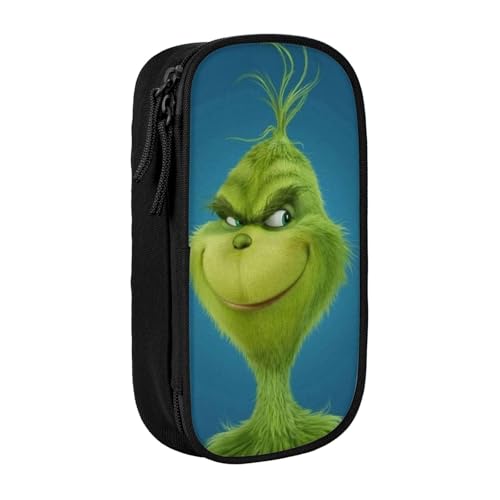 YINGD The Grinch Federmäppchen mit abnehmbarem Riemen – Oxford-Tuch mit mehreren Fächern für Stifte, Werkzeuge, Kosmetik, mehrfarbig, Europäischer und amerikanischer Stil, Retro, modern von YINGD
