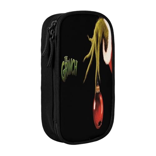 YINGD The Grinch Federmäppchen mit doppeltem Reißverschluss, Make-up-Tasche – kompakte Oxford-Tuch-Tasche für Reisen, Fitnessstudio, tägliche Essentials von YINGD