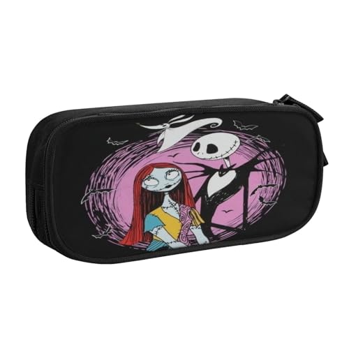 YINGD The Nightmare Before Christmas Federmäppchen, extra Stiftschlitze Design – 8 Halter für Marker, Bleistifte, Pinsel (Büro und Schule), mehrfarbig, Europäischer und amerikanischer Stil, Retro von YINGD