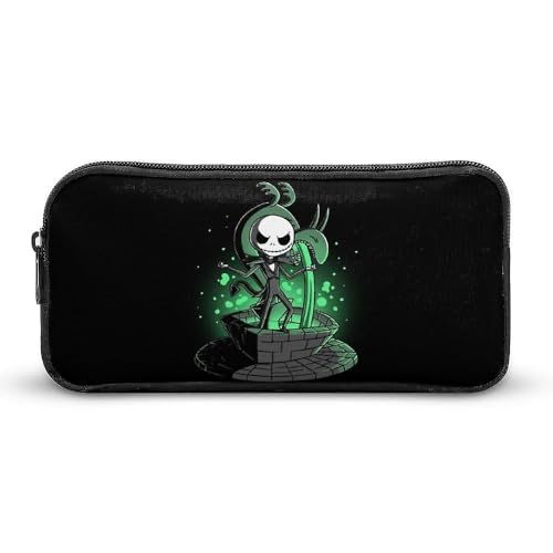YINGD The Nightmare Before Christmas Federmäppchen, tragbar, mit Reißverschluss, Kosmetiktasche, hohe Kapazität, Make-up-Tasche, Schreibwaren-Tasche von YINGD