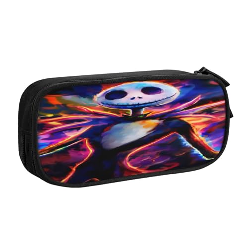 YINGD The Nightmare Before Christmas Federmäppchen, trendiger geometrischer Druck, doppellagige Reißverschlussfächer für Studenten und Profis, mehrfarbig, Europäischer und amerikanischer Stil, Retro YINGD The Nightmare Before Christmas Federmäppchen, trendiger geometrischer Druck, doppellagige Reißverschlussfächer für Studenten und Profis, mehrfarbig, Europäischer und amerikanischer Stil, Retro von YINGD