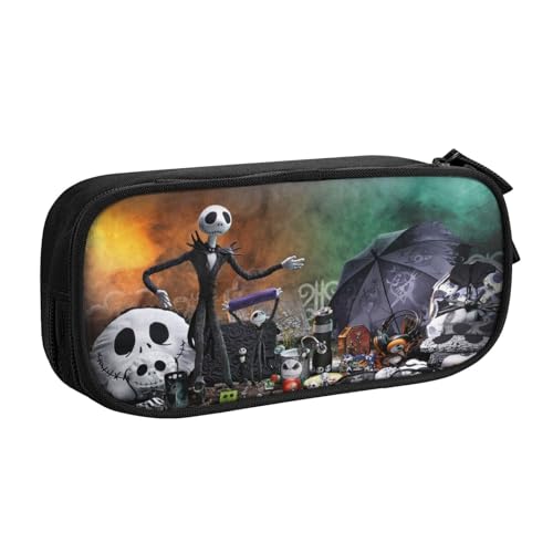 YINGD The Nightmare Before Christmas Federmäppchen für Auto-Innenräume – aufsteckbare Reißverschlusstasche für Stifte, Münzen, Mauttickets (rutschfester Boden) von YINGD