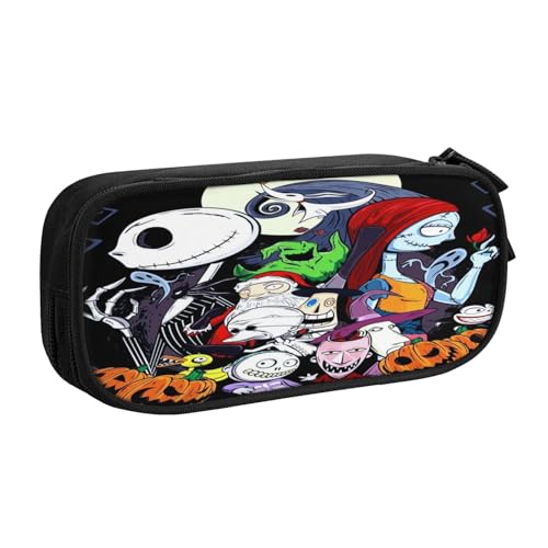 YINGD The Nightmare Before Christmas Federmäppchen für Künstler & Schriftsteller – 5 Stiftschlitze + 3 Netztaschen, leicht zu reinigendes Oxford-Gewebe, mehrfarbig, Europäischer und amerikanischer von YINGD