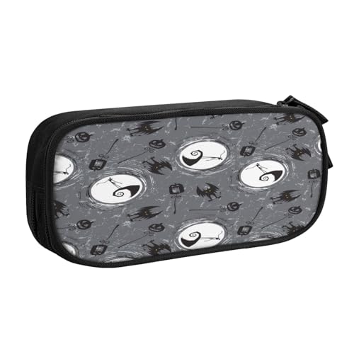 YINGD The Nightmare Before Christmas Federmäppchen mit RFID-blockierender Tasche, sicherer Oxford-Tuch-Organizer für Karten, Stifte, Bargeld, mehrfarbig, Europäischer und amerikanischer Stil, Retro von YINGD