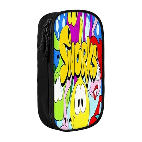 YINGD The Snorks Federmäppchen mit abnehmbarem Riemen – Oxford-Tuch mit mehreren Fächern für Stifte, Werkzeuge, Kosmetik, mehrfarbig, Europäischer und amerikanischer Stil, Retro, modern von YINGD