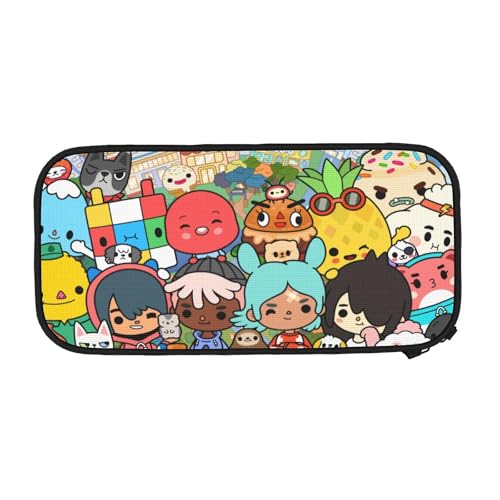 YINGD Toca Life World Federmäppchen mit großem Fassungsvermögen, ästhetisches Stiftetui, Schulbedarf, Organizer, mehrere Fächer, Schwarz , 21x10.5x5cm, Taschen-Organizer von YINGD