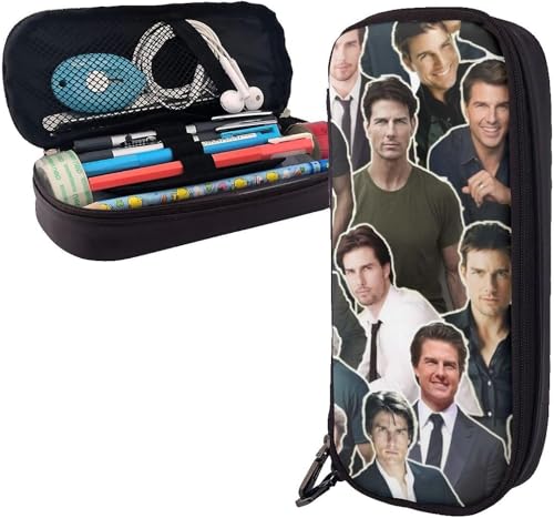 YINGD Tom Cruise Federmäppchen aus Leder, große Tasche für Federmäppchen, mehrfarbig, Europäischer und amerikanischer Stil, Retro, modern von YINGD