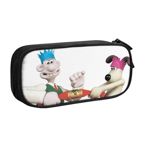 YINGD Wallace & Gromit in The Curse of The Were-Rabbit Federmäppchen für Make-up und Schreibwaren, zwei Reißverschlussfächer mit Netz-Organizer (reisefreundlich), mehrfarbig, Europäischer und von YINGD