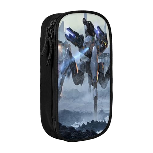 YINGD War of The Robots Federmäppchen, auslaufsicher, innen – Oxford-Tuch mit Reißverschluss für Tintenstifte, Lippenstifte, kleine Gegenstände, mehrfarbig, Europäischer und amerikanischer Stil, Retro von YINGD