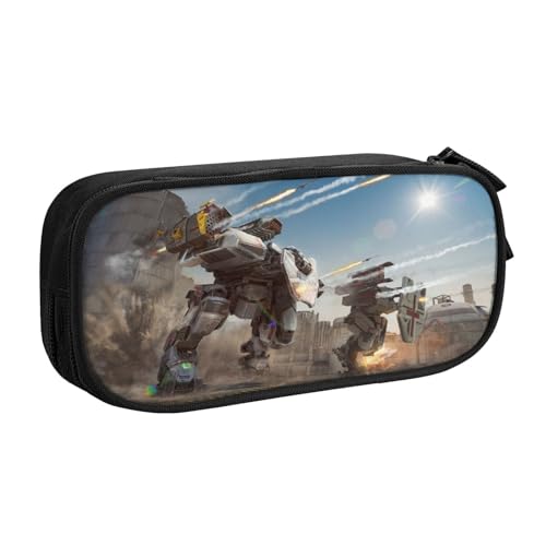 YINGD War of The Robots Federmäppchen, auslaufsicher, innen – Oxford-Tuch mit Reißverschluss für Tintenstifte, Lippenstifte, kleine Gegenstände von YINGD