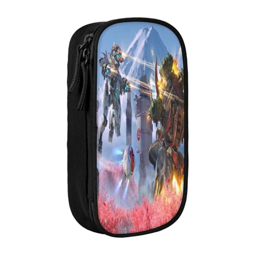 YINGD War of The Robots Federmäppchen für Kinder und Erwachsene, strapazierfähiges Polyester mit 5 Stifthaltern und Netz-Organizer (waschbar), mehrfarbig, Europäischer und amerikanischer Stil, Retro von YINGD