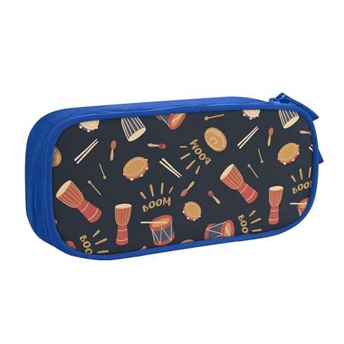 YINGD XMXY Federmäppchen mit großem Fassungsvermögen, Pink Phantom Halloween Ghost Schreibwarentasche Tasche mit Fächern, tragbare Bleistifttaschen mit Reißverschluss für Teenager, Mädchen, Blau von YINGD