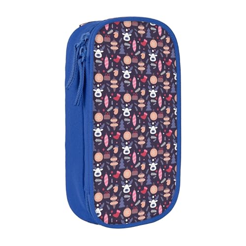 YINGD XMXY Federmäppchen mit großem Fassungsvermögen, Weihnachten, Winter, Urlaub, dunkle Kritzeleien, Federmäppchen mit Fächern, tragbare Bleistifttaschen mit Reißverschluss für Teenager-Gi von YINGD