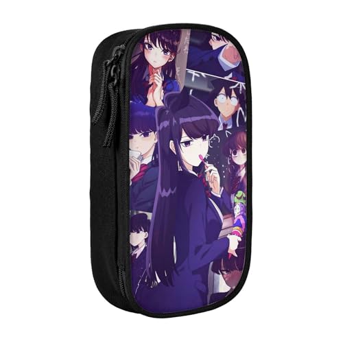 YINGD XMXY Federmäppchen mit großem Fassungsvermögen, Weihnachts-Kawaii-Ornamente, Schreibwaren-Tasche mit Fächern, tragbare Federmäppchen mit Reißverschluss, für Teenager, Mädchen, Blau, Schwarz von YINGD