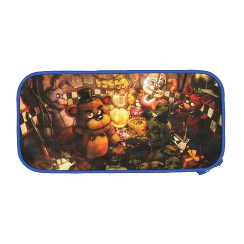 YINGD XMXY Federmäppchen mit großem Fassungsvermögen, Weihnachts-Krippenblatt-Feier, Schreibwaren-Tasche mit Fächern, tragbare Bleistifttaschen mit Reißverschluss für Teenager-Mädchen, Schwarz von YINGD