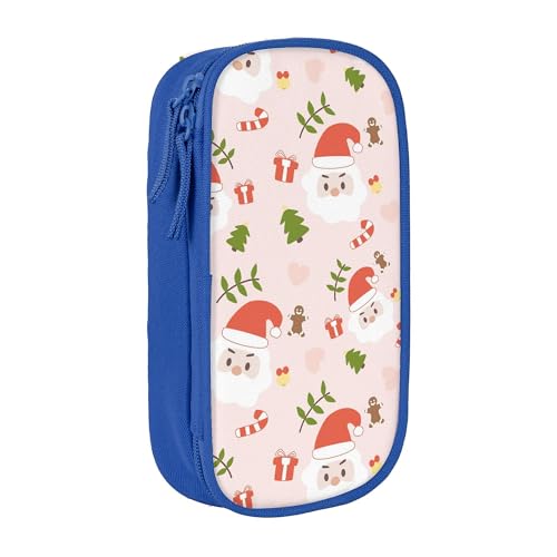 YINGD XMXY Federmäppchen mit großem Fassungsvermögen, Weihnachts-Schneeflocken, Winter, Weihnachts-Federbox mit Fächern, tragbare Federmäppchen mit Reißverschluss, für Teenager, Mädchen, Bl von YINGD