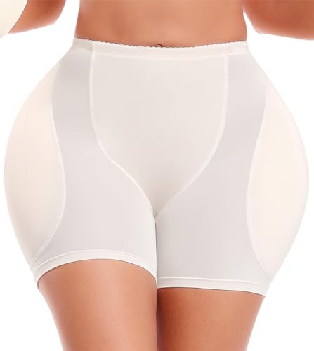 YINGKE Damen Miederpants Gepolstert Po Push Up Butt Lifter Miederhose Kontrolle Shapewear Figurformender (2XL, Niedrige Haut) von YINGKE