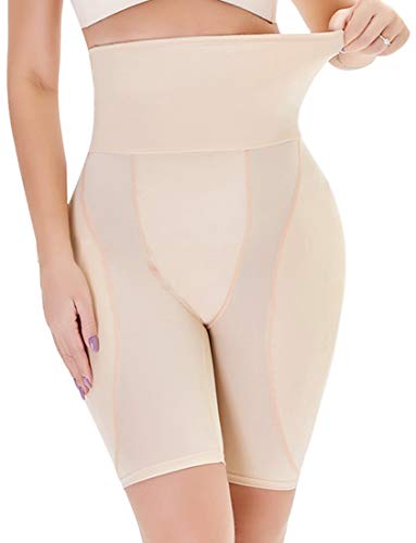 YINGKE Damen Miederpants Gepolstert Po Push Up Butt Lifter Miederhose Kontrolle Shapewear Figurformender (S, Hohe Haut) von YINGKE