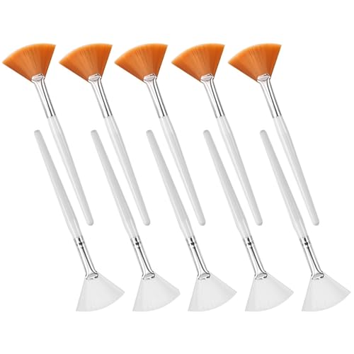 10 Stück Masken Pinsel Gesichtspinsel Fächerpinsel Applikator Kosmetikerin Pinsel für Frauen Mädchen Make up Push On Mud Cleansing Face von YINGLUOEU